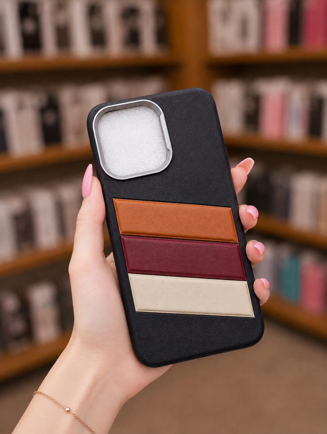 Smart 8 Back Cover Leather Pouch | Unique Striped Phone Case