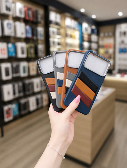 Spark 40 Back Cover Leather Pouch | Elegant Striped Phone Case