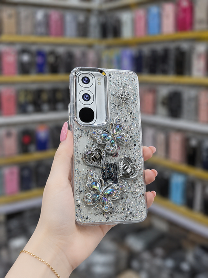 Y21D Back Cover - Bling Glitter Butterfly Pouch - Stylish Girls Phone Case