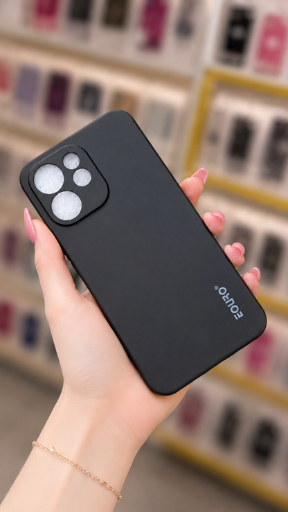 Reno 15 Back Cover | Matte Black Soft Slim Phone Case