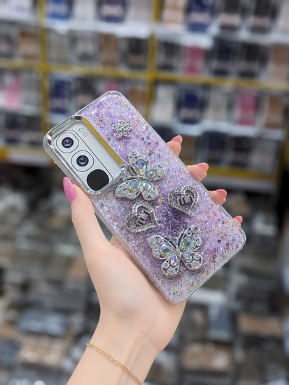 Y21D Back Cover - Bling Glitter Butterfly Pouch - Stylish Girls Phone Case