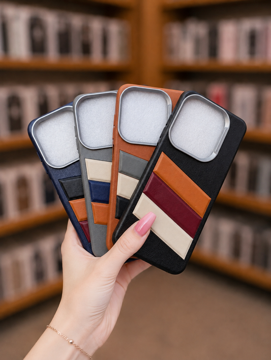 Smart 8 Back Cover Leather Pouch | Unique Striped Phone Case