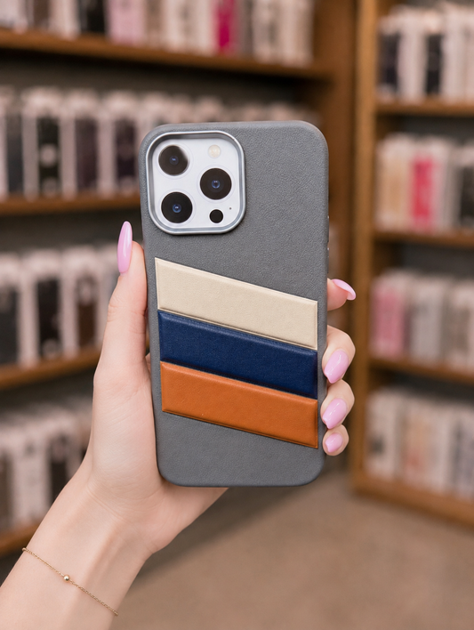 Back Cover For Model 15 Pro Max | Leather Phone Case | Decent Unique Striped Pouch