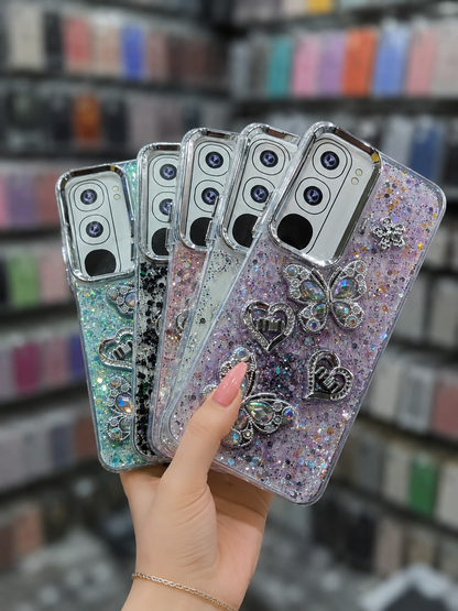 Y21D Back Cover - Bling Glitter Butterfly Pouch - Stylish Girls Phone Case