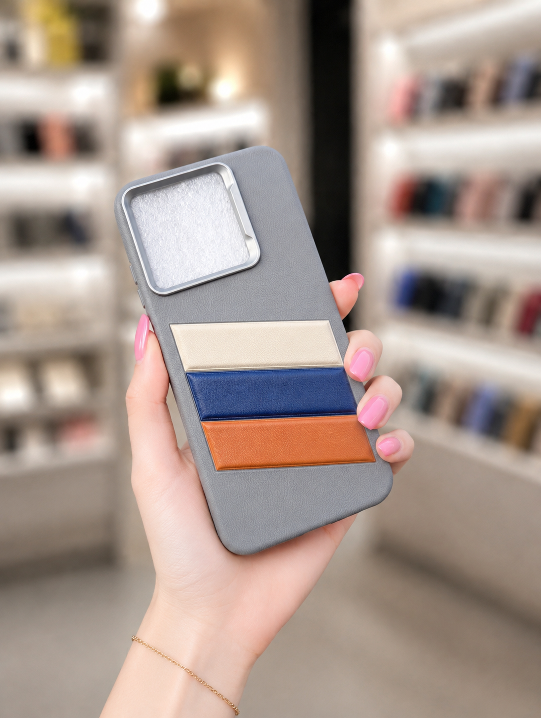 Smart 9 Back Cover Leather Pouch | Elegant Unique Striped Phone Case