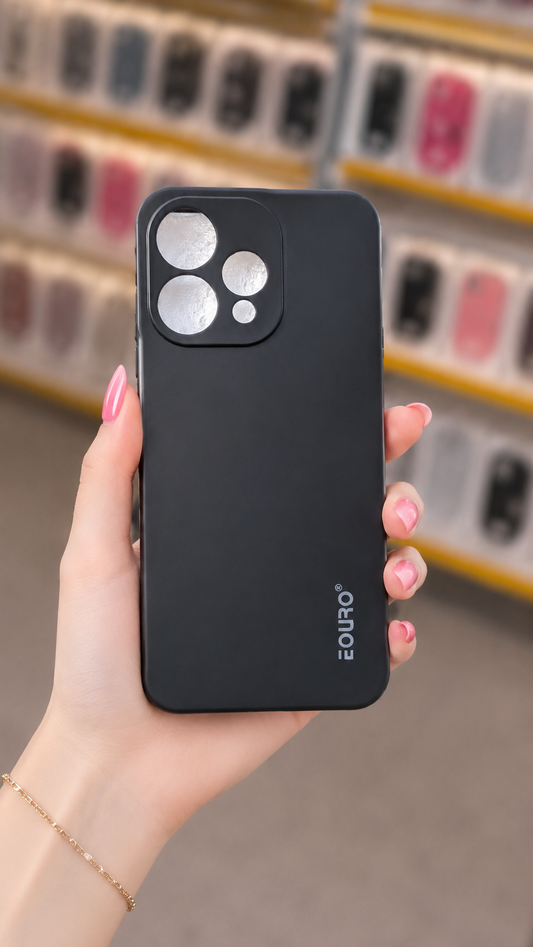 Reno 15 Back Cover | Matte Black Soft Slim Phone Case