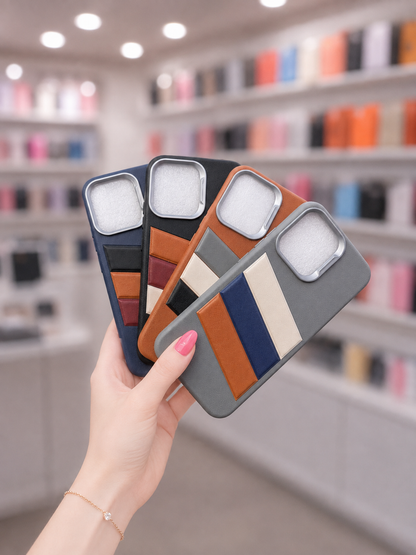 A6 Pro Back Cover Leather Pouch | Unique Striped Soft Phone Case