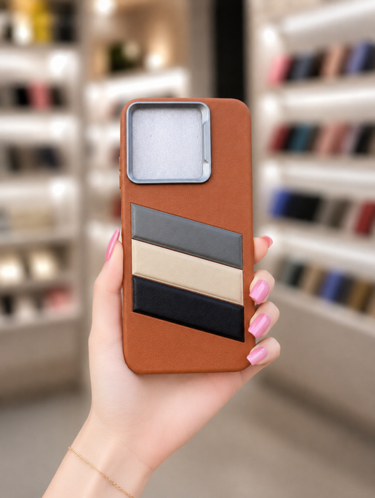 Smart 9 Back Cover Leather Pouch | Elegant Unique Striped Phone Case