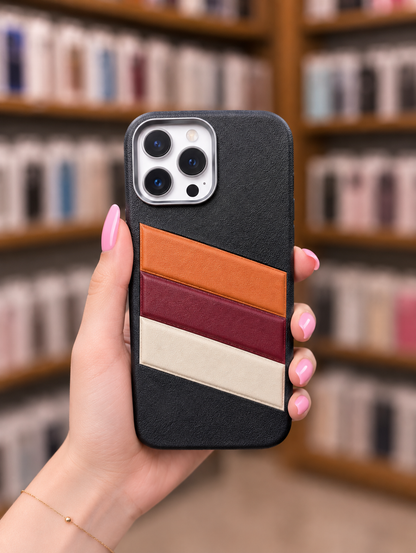 Back Cover For Model 13 | Leather Phone Case | Unique Striped Pouch