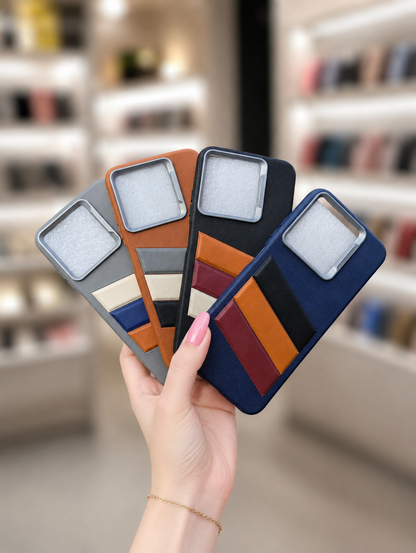 Smart 9 Back Cover Leather Pouch | Elegant Unique Striped Phone Case