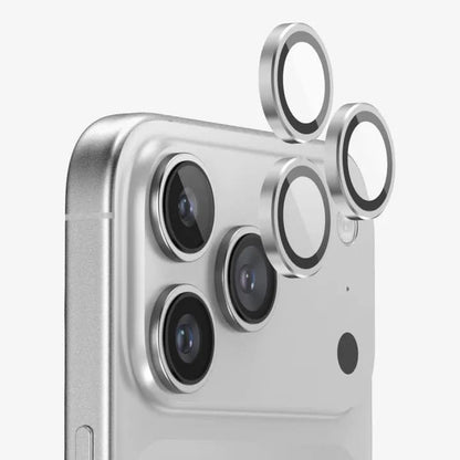 Metal Camera Lens Protector Ring – HD Clear Glass (17 Series)