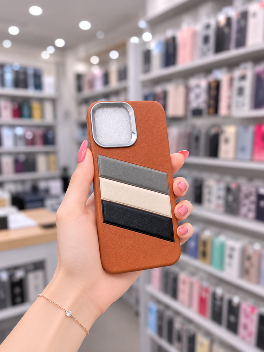 A6 Pro Back Cover Leather Pouch | Unique Striped Soft Phone Case