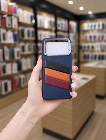 Spark 40 Back Cover Leather Pouch | Elegant Striped Phone Case
