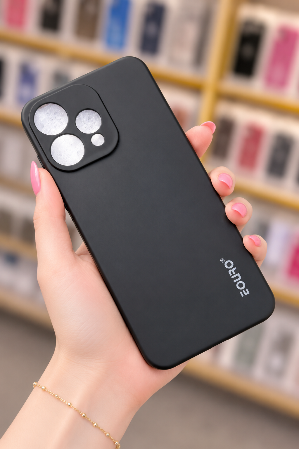 Reno 15 Back Cover | Matte Black Soft Slim Phone Case