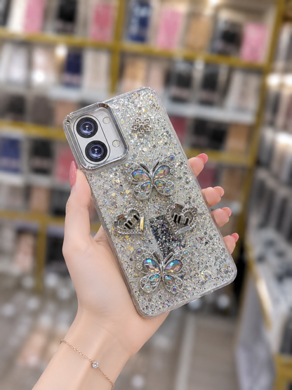 Y05 Back Cover - Bling Glitter Butterfly Pouch - Stylish Girls Phone Case