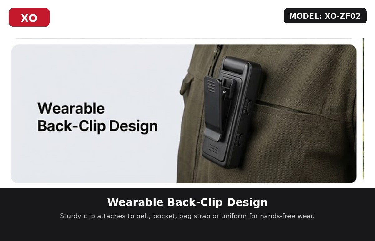 XO-ZF02 Body Camera – 1080p, Night Vision, Wearable Clip