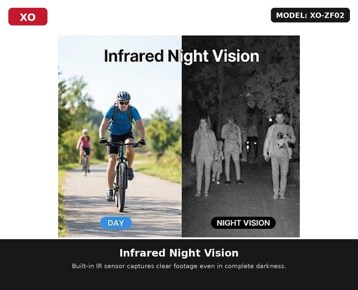 XO-ZF02 Body Camera – 1080p, Night Vision, Wearable Clip