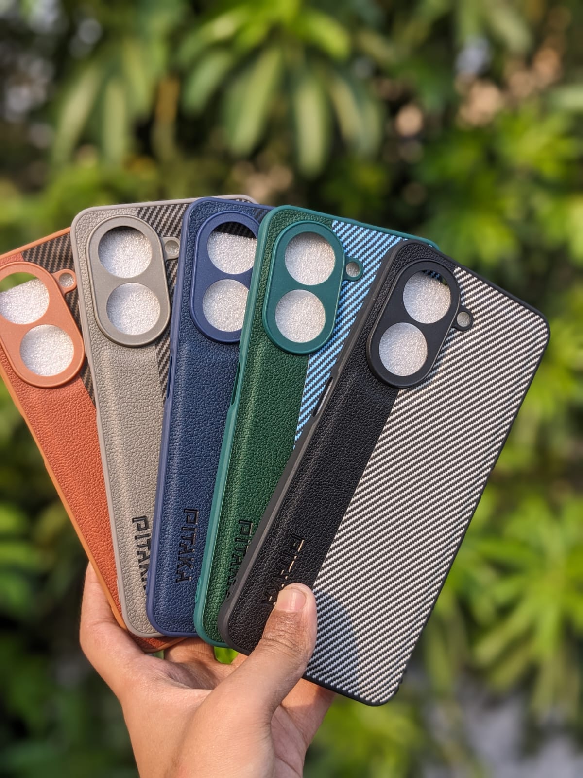 Redmi A5 4G Phone Case | Two Tone Pitaka Leather Mi A5 Pouch | Premium Striped Xiaomi A5 Back Cover