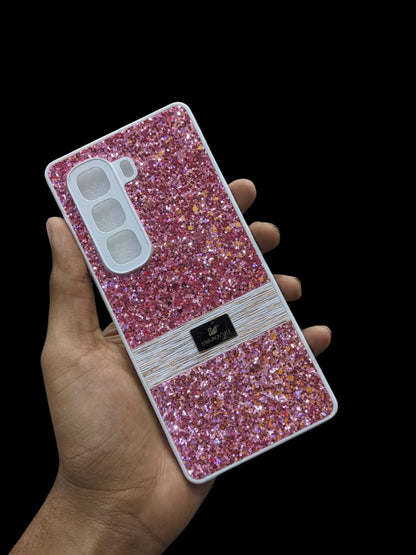Infinix Hot 50 Pro+ 4G Phone Case | Premium Luxury Swarovski Glitter Pouch | Stylish Elegant Shiny Ladies Back Cover