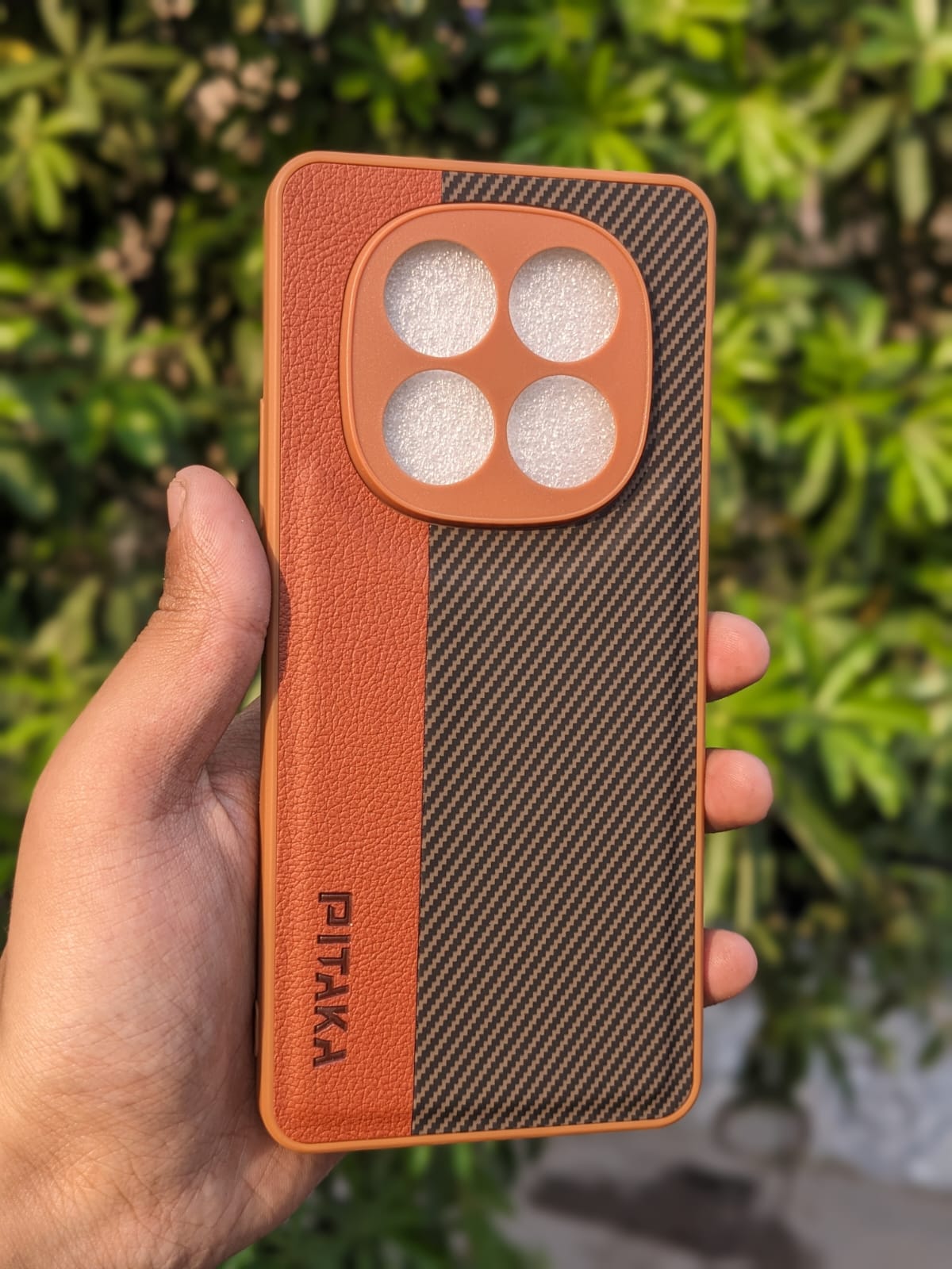 Redmi Note 14 Pro 4G Phone Case | Pitaka Leather Mi Note 14 Pro Pouch | Elegant Premium Striped Xiaomi Note 14 Pro Back Cover