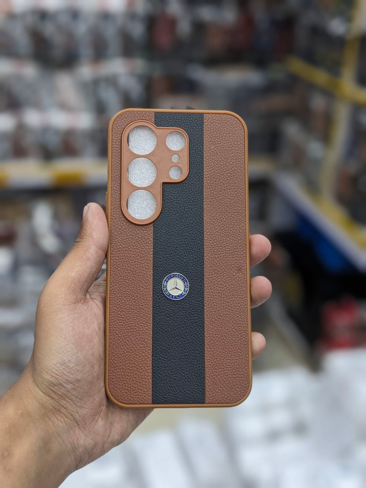 Tecno Camon 50 4G Phone Case | Premium Two Tone Leather Back Cover | Shockproof Luxury Logo Pouch