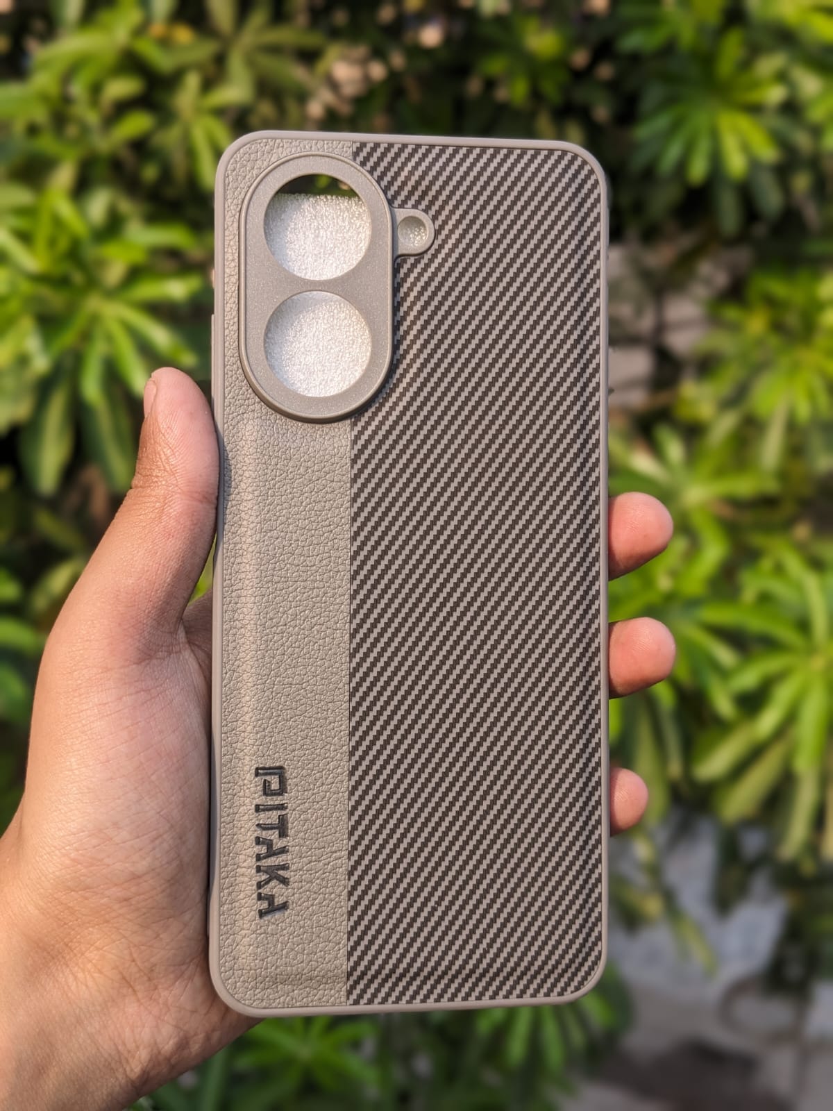 Redmi A5 4G Phone Case | Two Tone Pitaka Leather Mi A5 Pouch | Premium Striped Xiaomi A5 Back Cover
