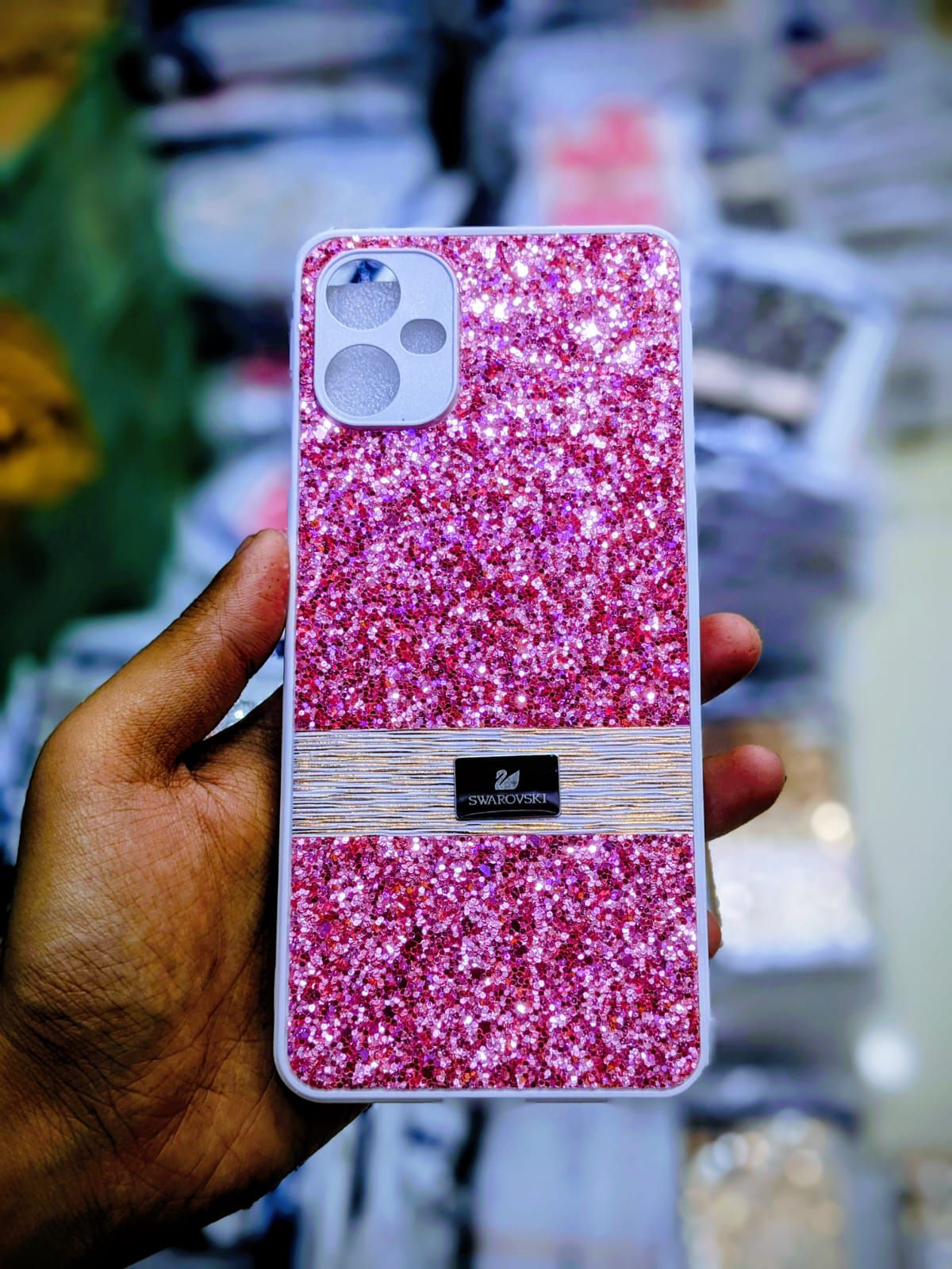 Samsung Galaxy A06 Phone Case | Premium Luxury Shiny Crystal Details Back Cover | Swarovski Glitter Ladies Pouch