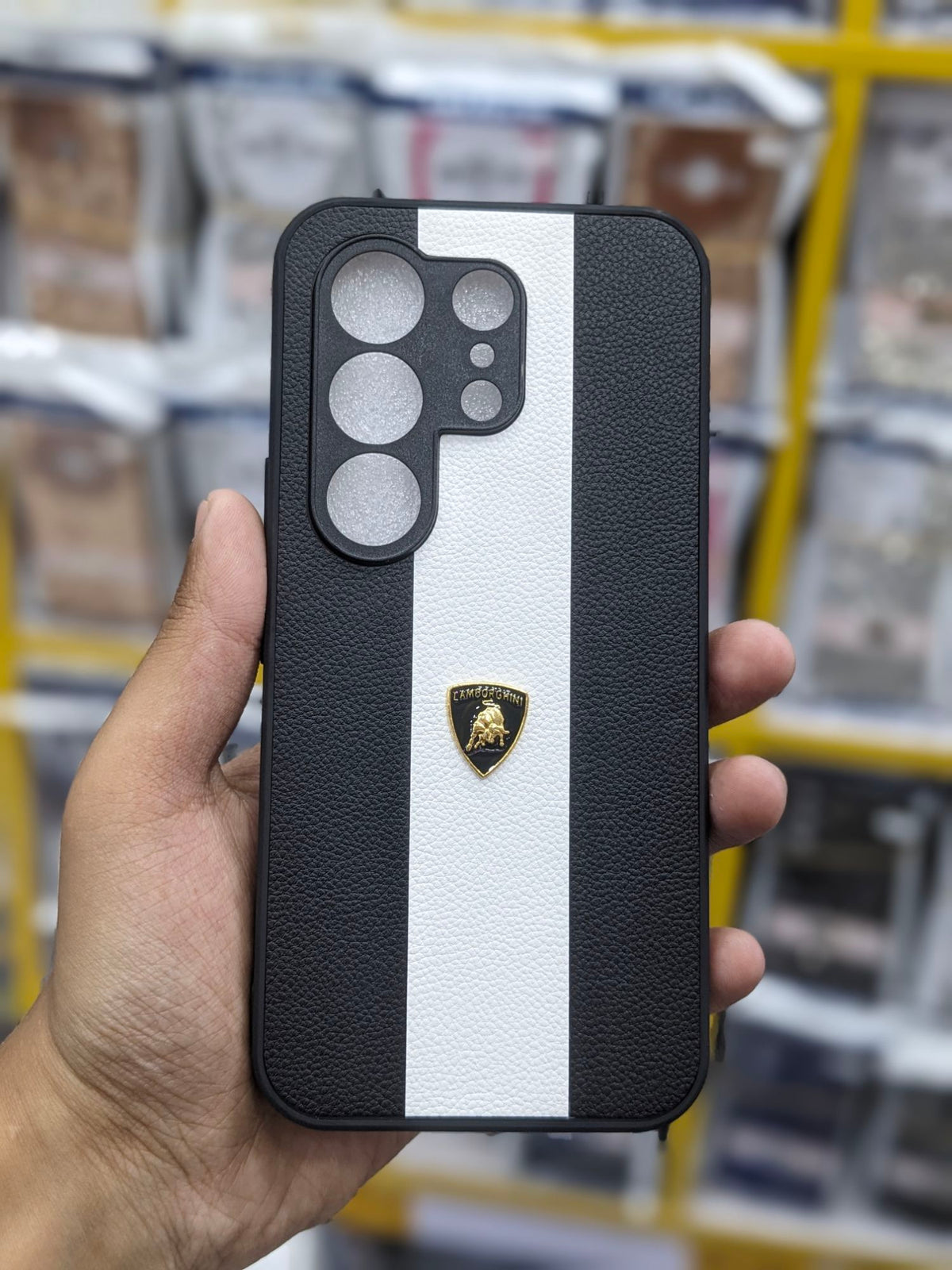 Tecno Camon 50 4G Phone Case | Premium Two Tone Leather Back Cover | Shockproof Luxury Logo Pouch