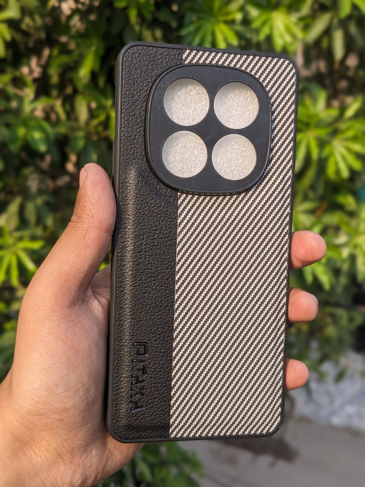 Redmi Note 14 Pro 4G Phone Case | Pitaka Leather Mi Note 14 Pro Pouch | Elegant Premium Striped Xiaomi Note 14 Pro Back Cover