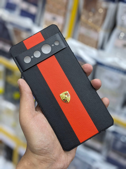 Google Pixel 6 / 6A / 6 Pro/ 7 / 7 Pro Phone Case | Two Tone Striped Leather Pouch | Camera Protection Premium Back Cover