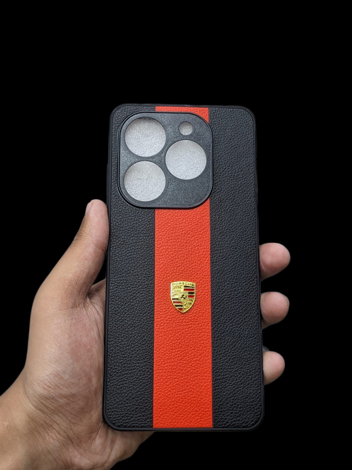 Infinix Smart 8 4G Phone Case | Premium Two Tone Striped Leather Pouch | Shockproof Luxury Logo Back Cover