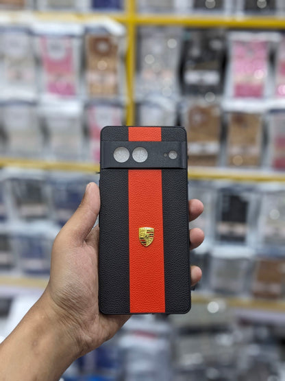 Google Pixel 6 / 6A / 6 Pro/ 7 / 7 Pro Phone Case | Two Tone Striped Leather Pouch | Camera Protection Premium Back Cover