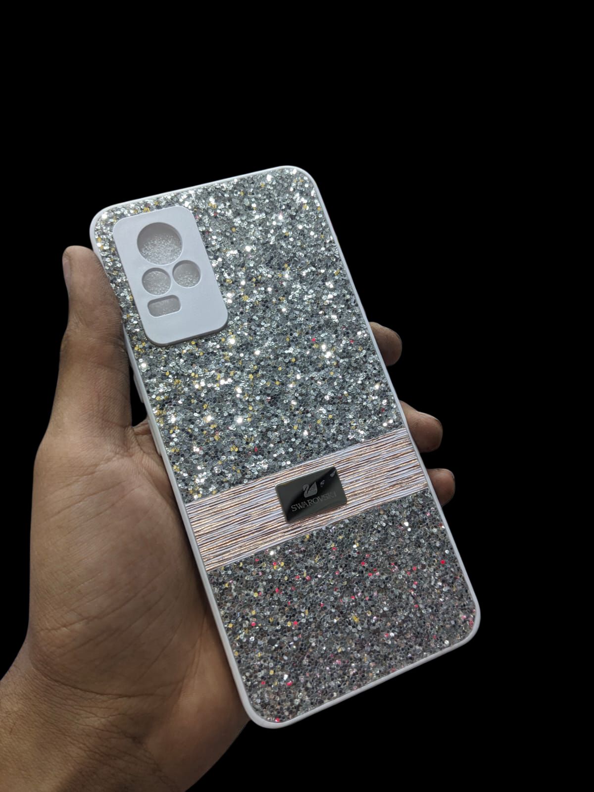 Vivo V21E 4G Phone Case | Swarovski Premium Luxury Glitter Pouch | Decent Elegant Stylish Ladies Back Cover