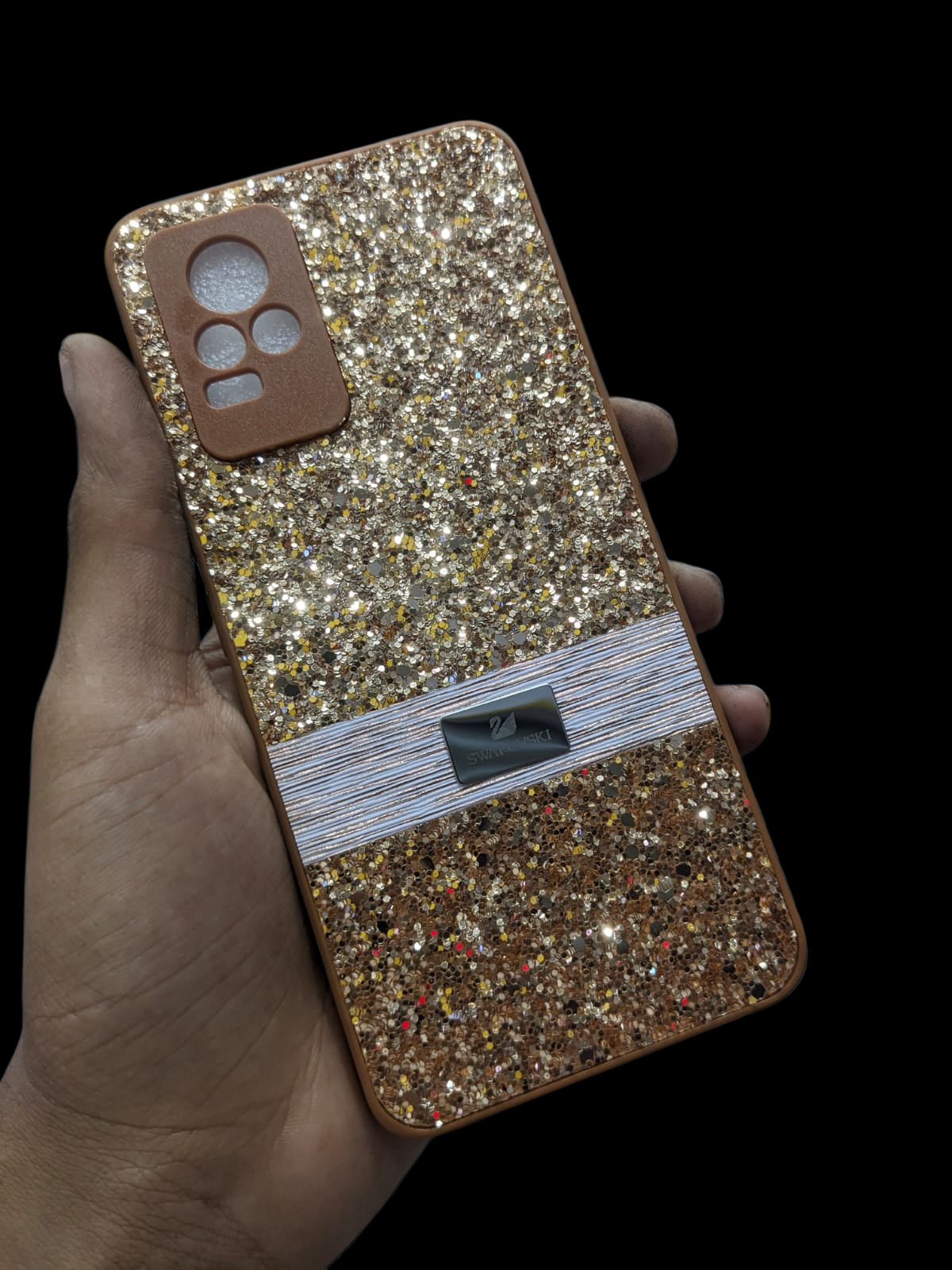Vivo V21E 4G Phone Case | Swarovski Premium Luxury Glitter Pouch | Decent Elegant Stylish Ladies Back Cover