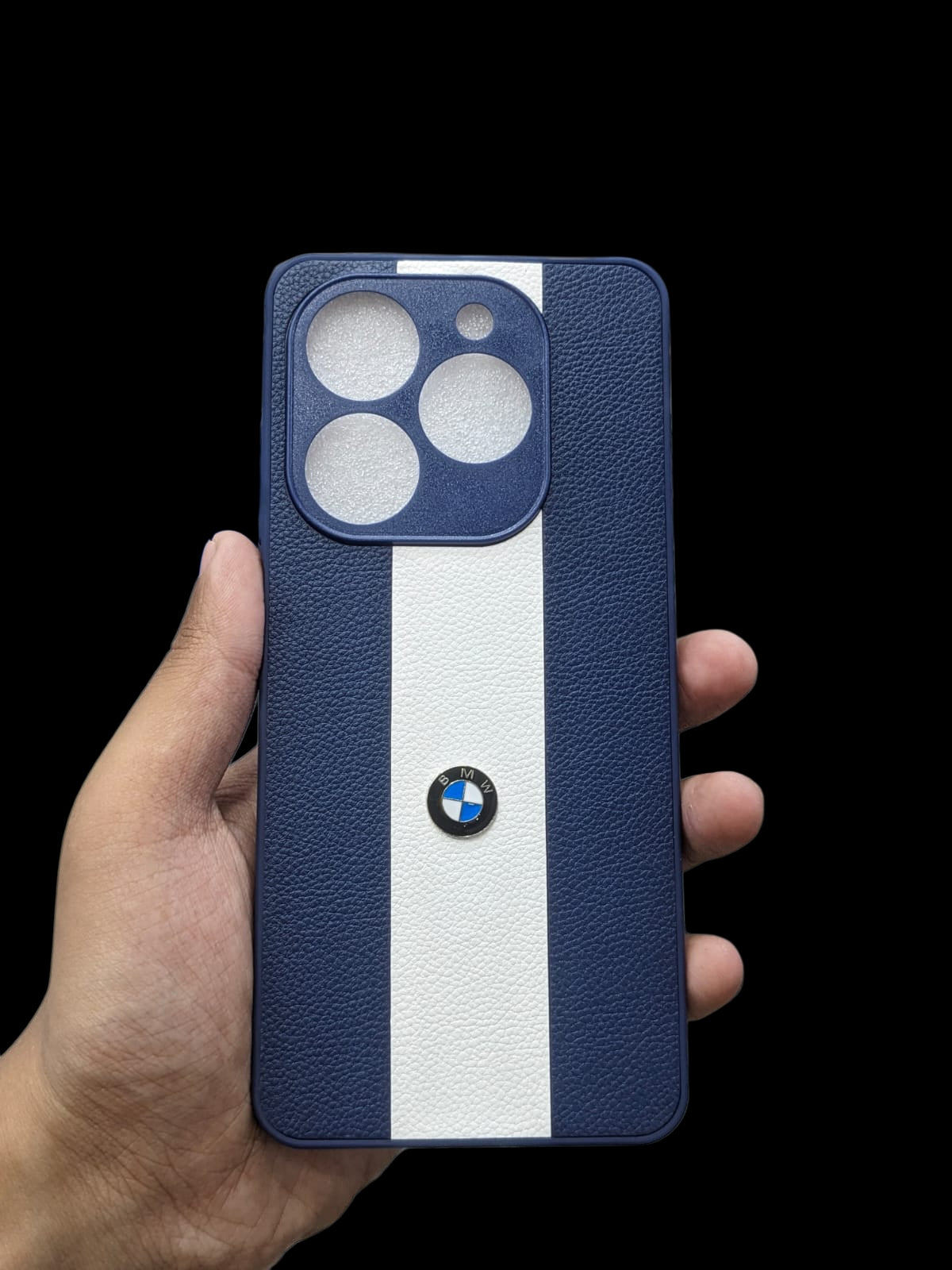 Infinix Smart 8 4G Phone Case | Premium Two Tone Striped Leather Pouch | Shockproof Luxury Logo Back Cover