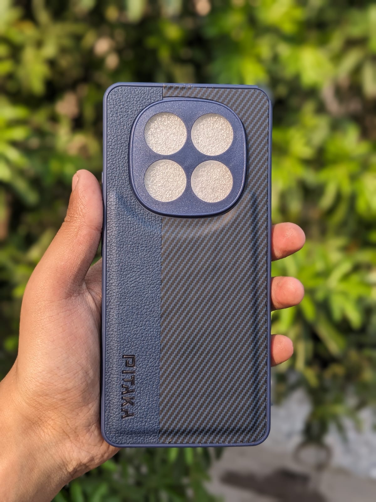 Redmi Note 14 Pro 4G Phone Case | Pitaka Leather Mi Note 14 Pro Pouch | Elegant Premium Striped Xiaomi Note 14 Pro Back Cover