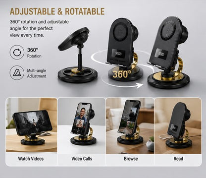 XO-F69 4-in-1 Cell Phone Stand with Induction Speaker & 15W Wireless Charging