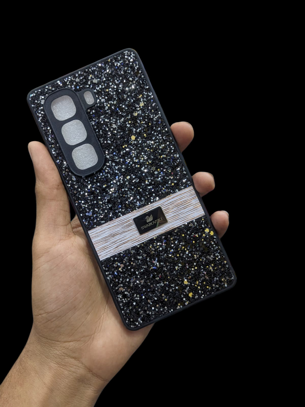 Infinix Hot 50 Pro+ 4G Phone Case | Premium Luxury Swarovski Glitter Pouch | Stylish Elegant Shiny Ladies Back Cover
