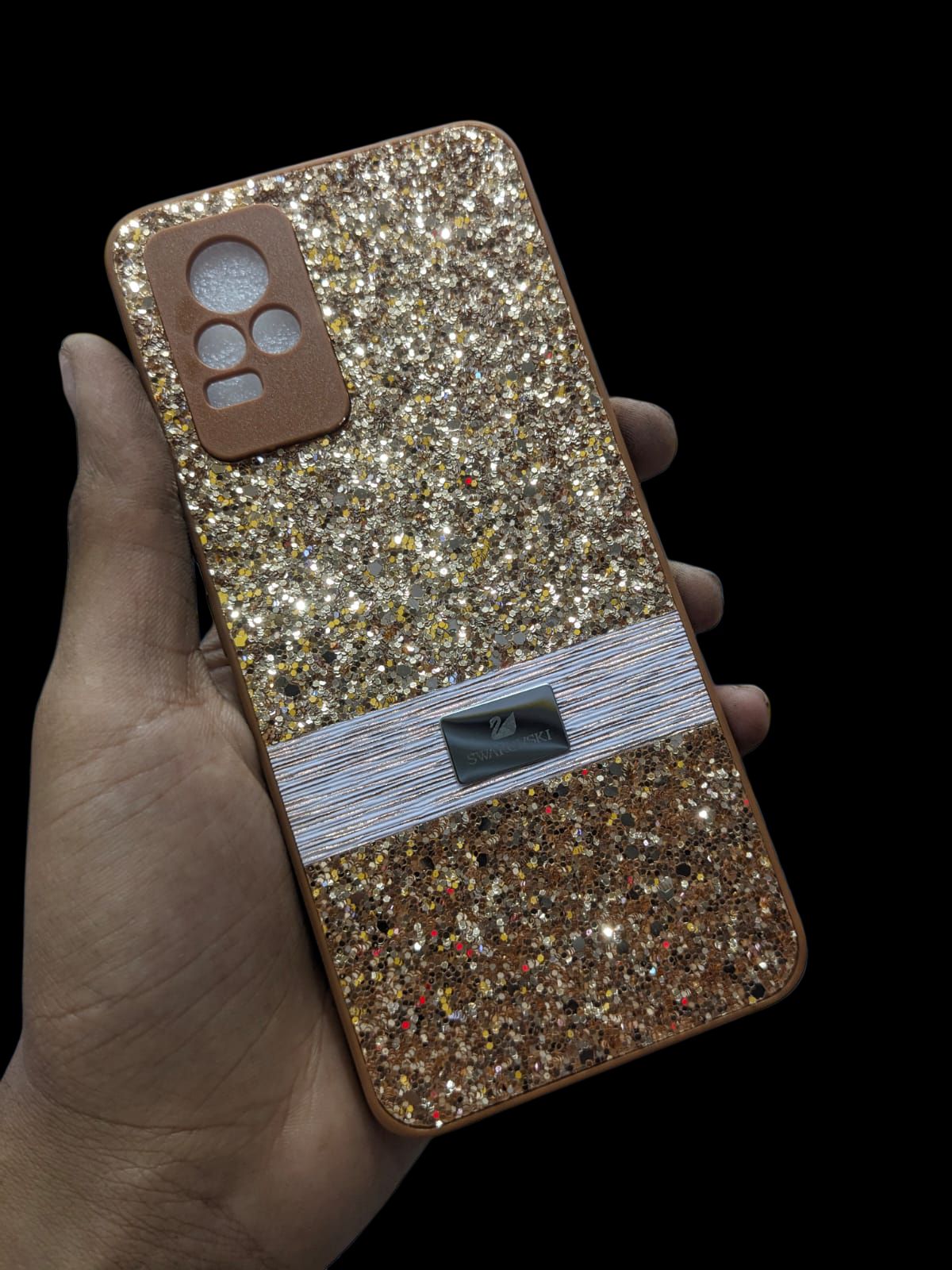 Vivo V21E 4G Phone Case | Swarovski Premium Luxury Glitter Pouch | Decent Elegant Stylish Ladies Back Cover
