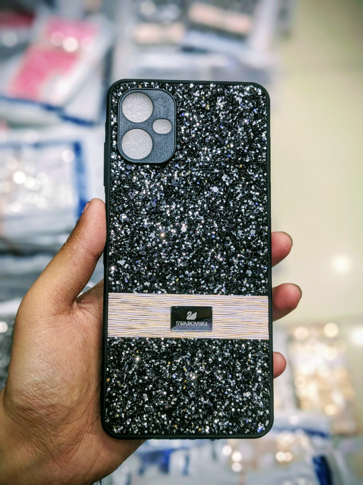 Samsung Galaxy A06 Phone Case | Premium Luxury Shiny Crystal Details Back Cover | Swarovski Glitter Ladies Pouch