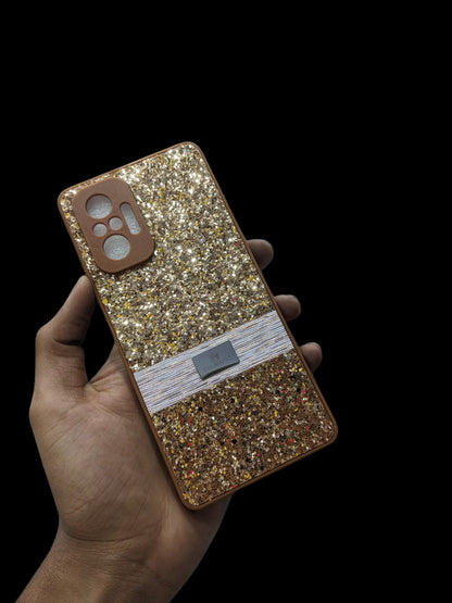 Redmi Note 10 4G/5G Phone Case | Mi Note 10 Swarovski Premium Luxury Glitter Pouch | Xiaomi Note 10 Stylish Ladies Back Cover