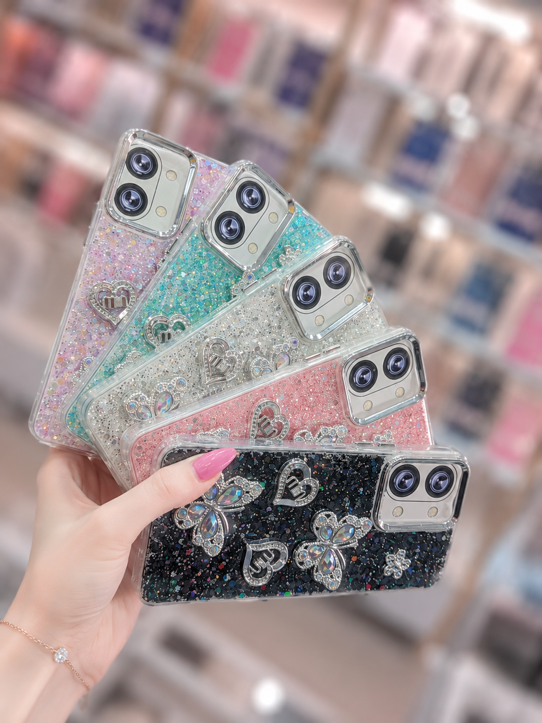 Y05 Back Cover - Bling Glitter Butterfly Pouch - Stylish Girls Phone Case