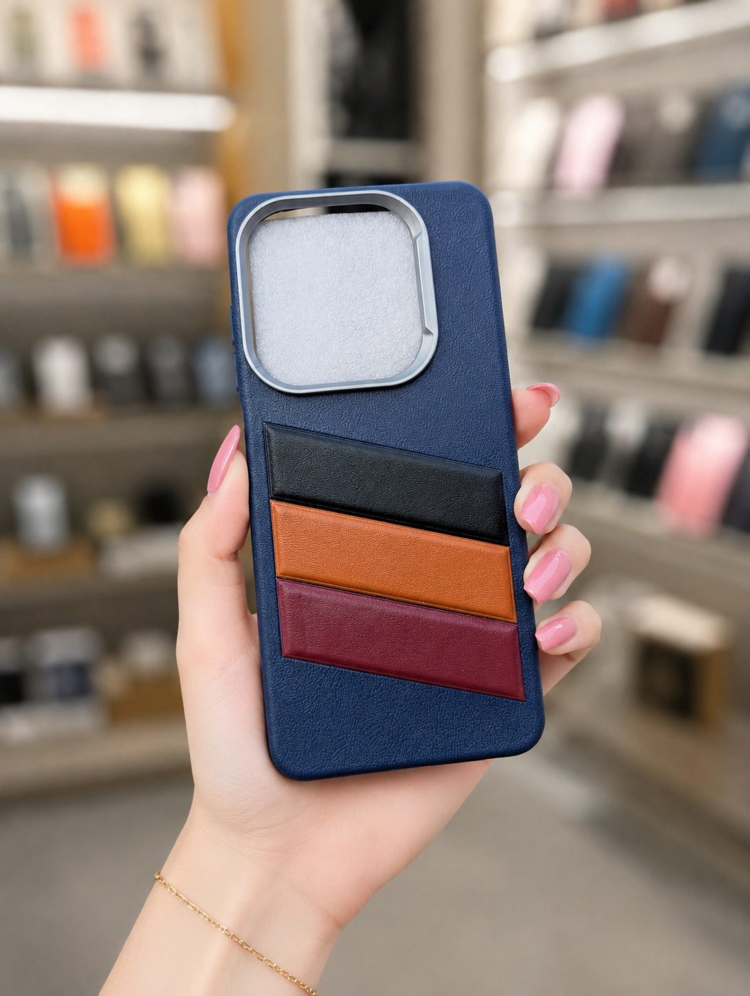 Smart 8 Back Cover Leather Pouch | Unique Striped Phone Case