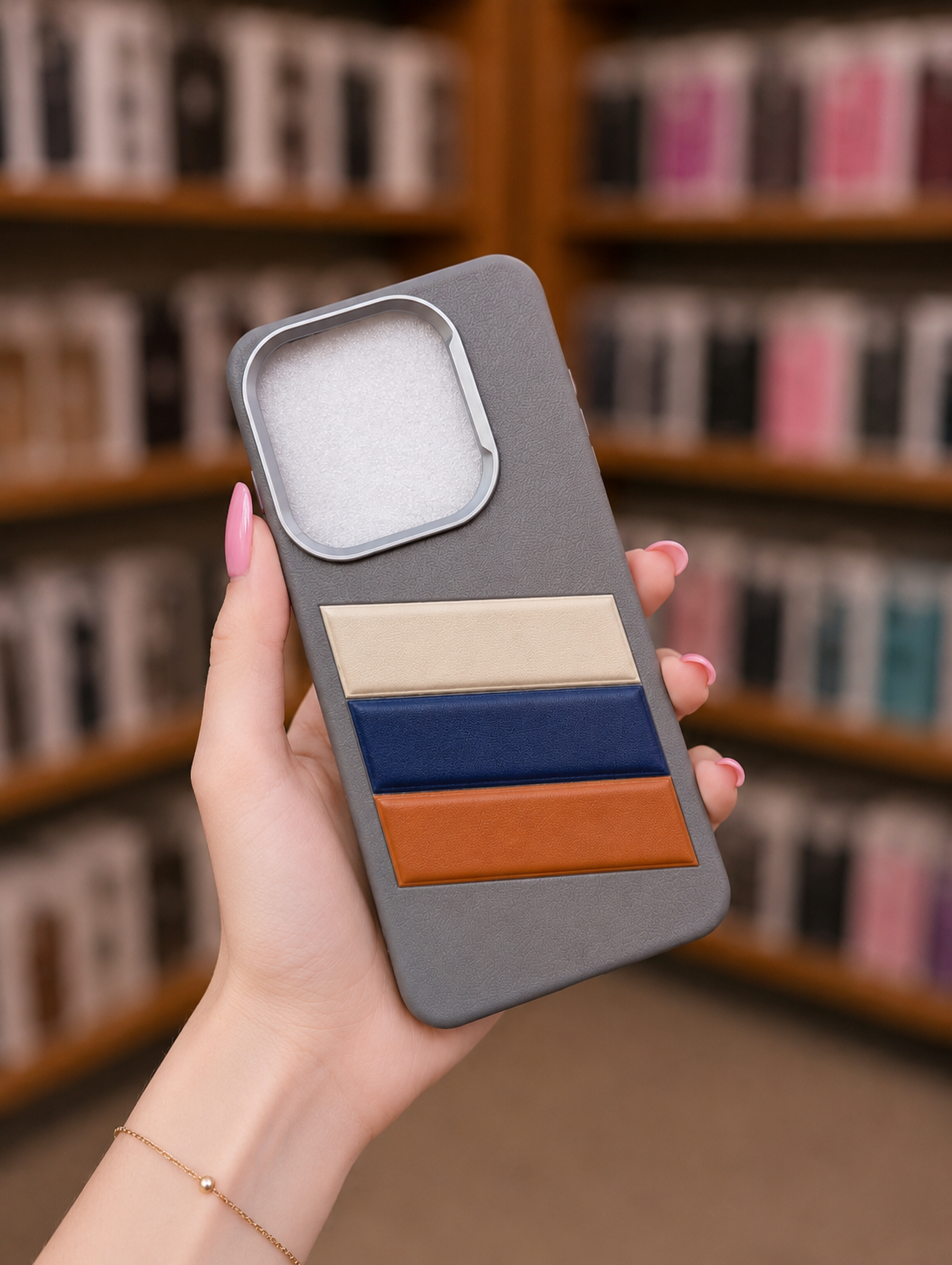 Smart 8 Back Cover Leather Pouch | Unique Striped Phone Case