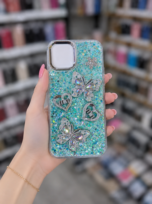 Back Cover For Model 11 - Glitter Butterfly Pouch - Cute Girls Phone Case