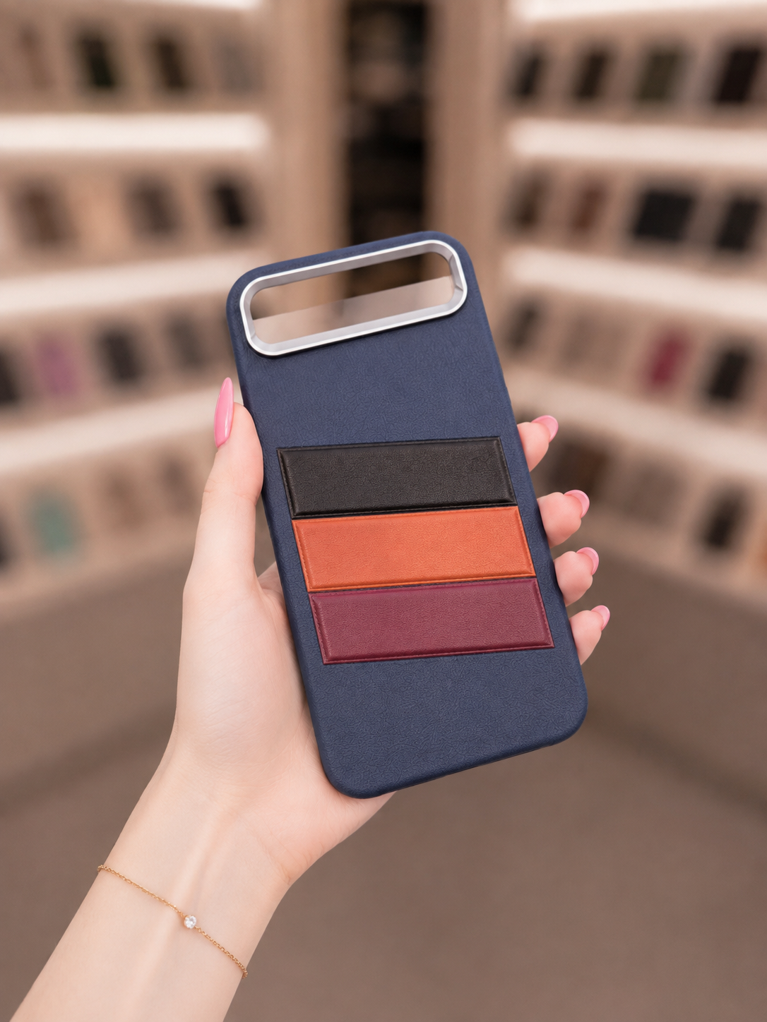 Smart 10+ Back Cover Leather Pouch | Unique Striped Phone Case