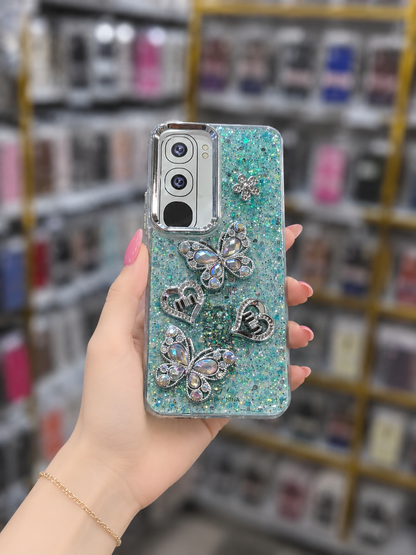 Y21D Back Cover - Bling Glitter Butterfly Pouch - Stylish Girls Phone Case