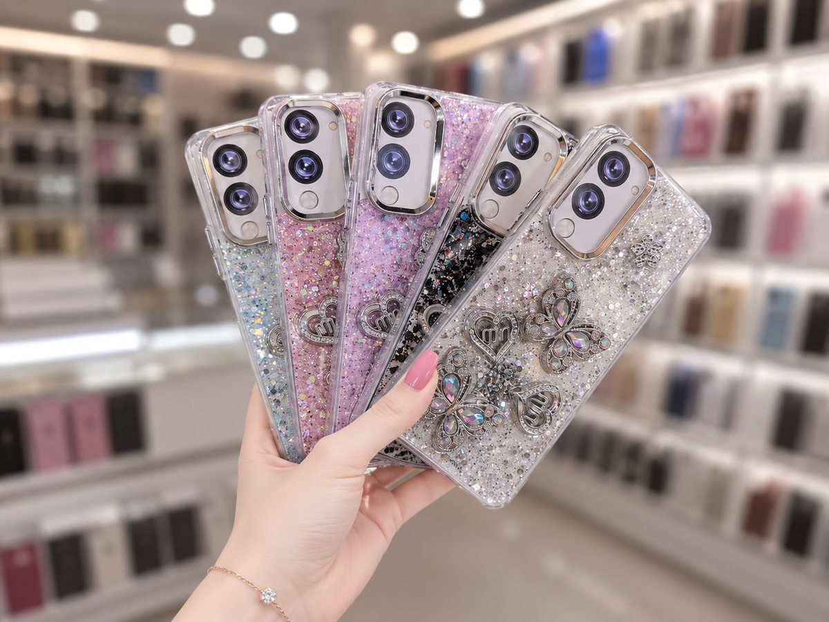 Y04 Back Cover - Bling Glitter Butterfly Pouch - Girls Phone Case